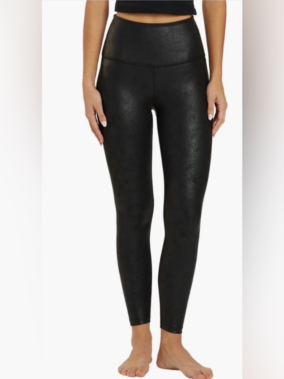 NWT Beyond Yoga Leatherette High Waisted Midi Leggings - SMALL MSRP $110
